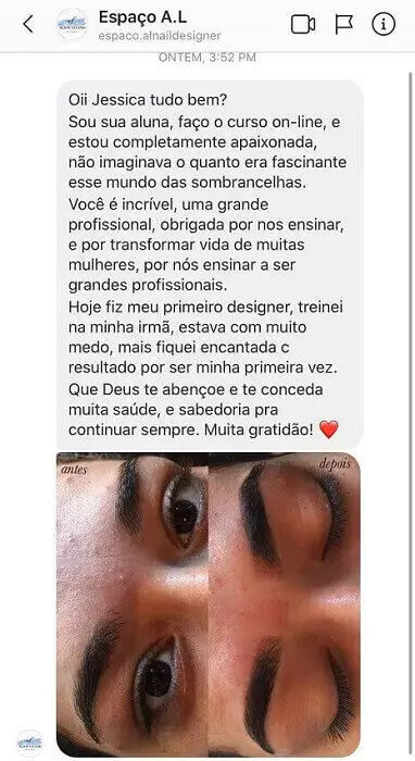 Jéssica Soares - Curso Sobrancelhas Perfeitas - depoimento